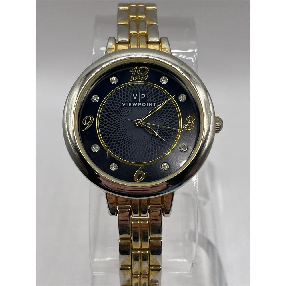 Viewpoint by Timex Women's Quartz Watch 34mm Case Black Dial- New Battery